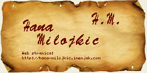 Hana Milojkić vizit kartica